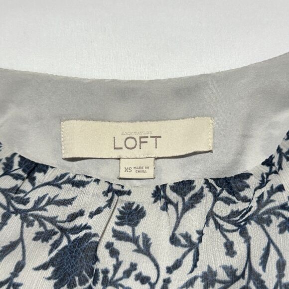 Ann Taylor Loft Mini Dress Spaghetti Strap Floral Blue Size XS - Picture 7 of 9